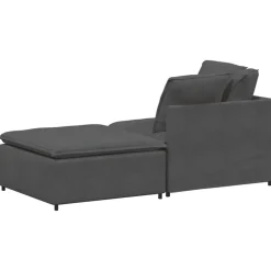 vidaXL Modulaire bank met voetenbank&kussens corduroy stof donkergrijs