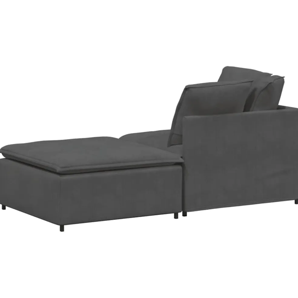 vidaXL Modulaire bank met voetenbank&kussens corduroy stof donkergrijs