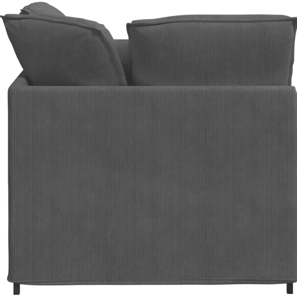 vidaXL Modulaire bank met voetenbank&kussens corduroy stof donkergrijs