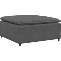 vidaXL Modulaire bank met voetenbank&kussens corduroy stof donkergrijs