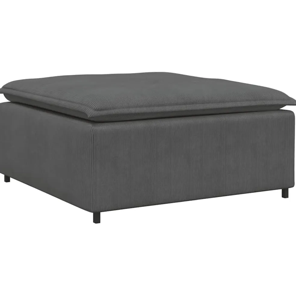 vidaXL Modulaire bank met voetenbank&kussens corduroy stof donkergrijs