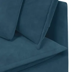 vidaXL Modulaire bank met voetenbank en kussens fluweel blauw