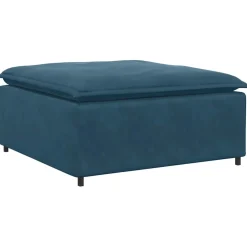 vidaXL Modulaire bank met voetenbank en kussens fluweel blauw