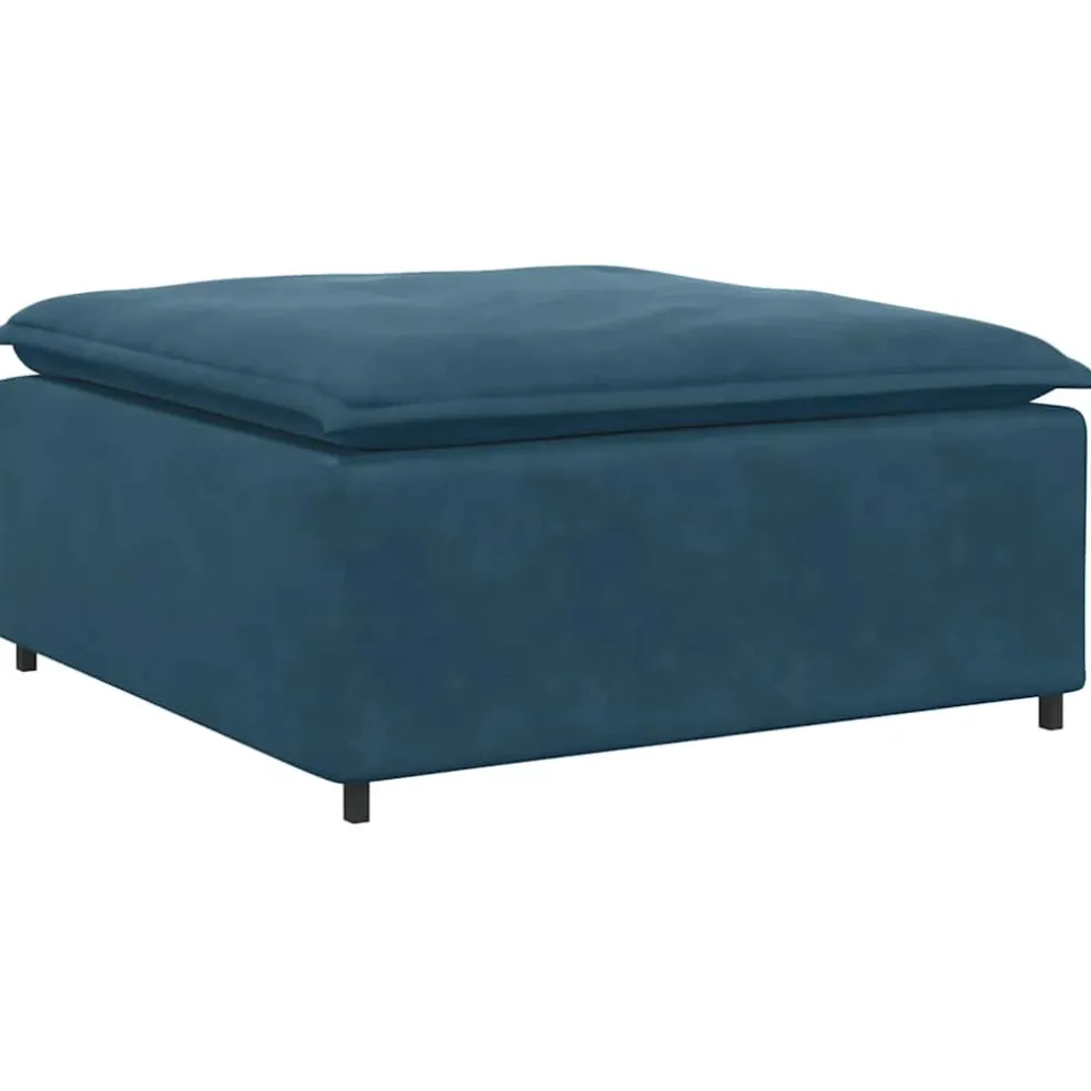 vidaXL Modulaire bank met voetenbank en kussens fluweel blauw
