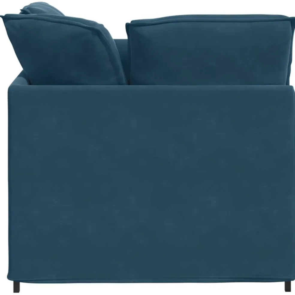 vidaXL Modulaire bank met voetenbank en kussens fluweel blauw
