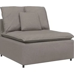 vidaXL Modulaire bank met voetenbank en kussens stof taupe