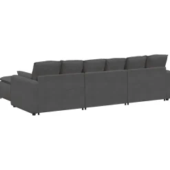 vidaXL Modulaire bank met voetenbank en kussens donkergrijs