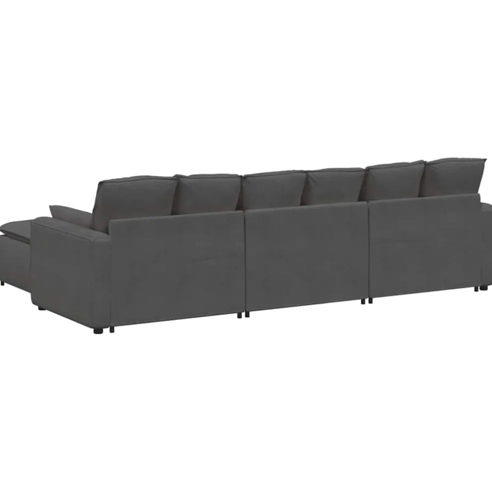 vidaXL Modulaire bank met voetenbank en kussens donkergrijs