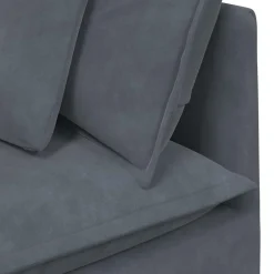 vidaXL Modulaire bank met voetenbank en kussens fluweel donkergrijs