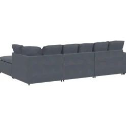 vidaXL Modulaire bank met voetenbank en kussens fluweel donkergrijs