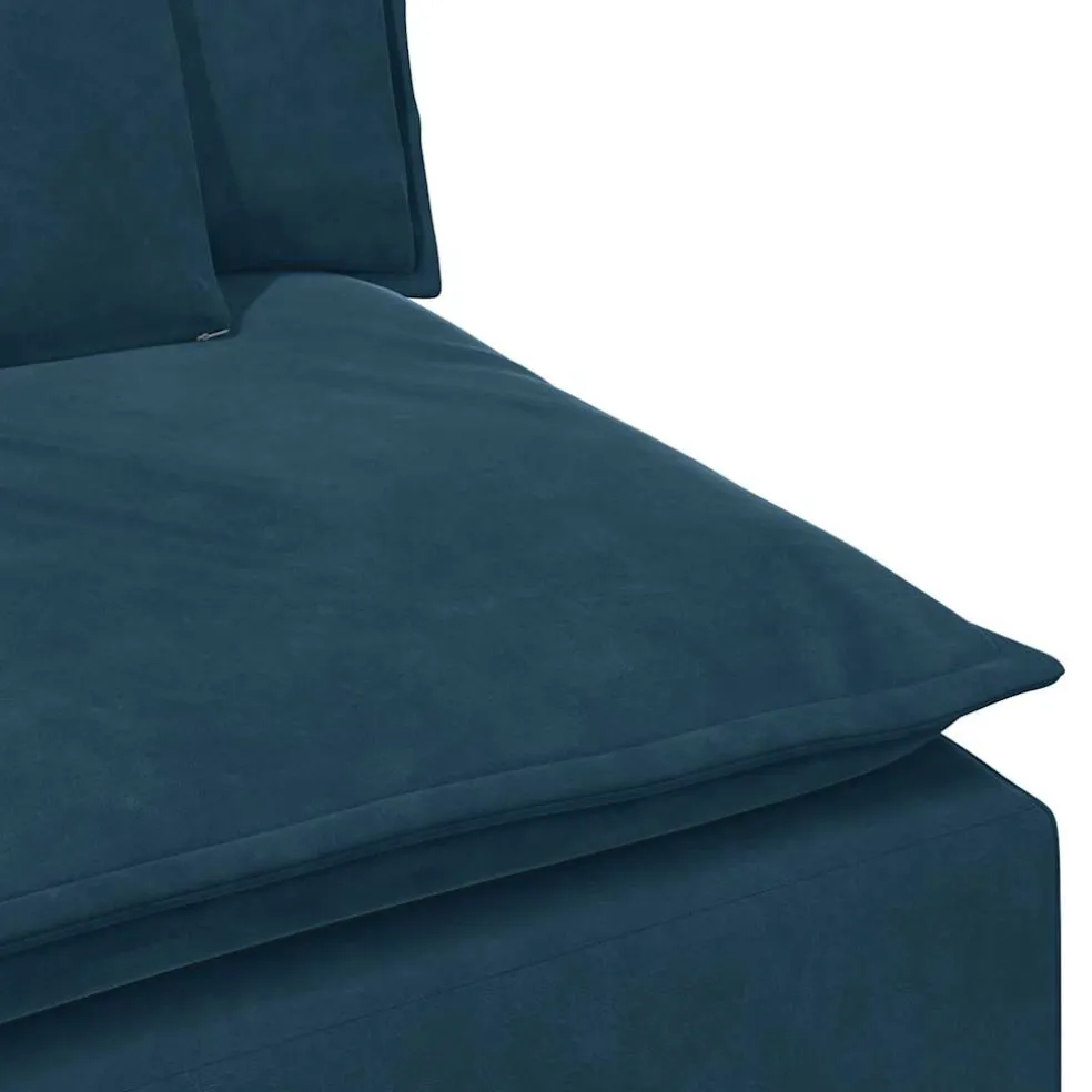 vidaXL Modulaire bank met voetenbank en kussens blauw