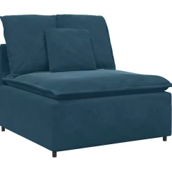 vidaXL Modulaire bank met voetenbank en kussens blauw
