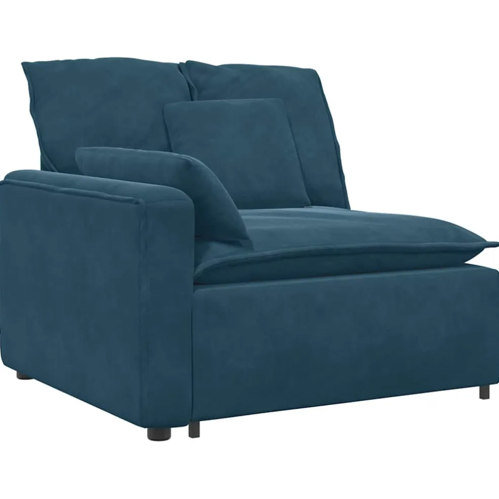 vidaXL Modulaire bank met voetenbank en kussens blauw