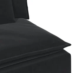 vidaXL Modulaire bank met voetenbank en kussens zwart