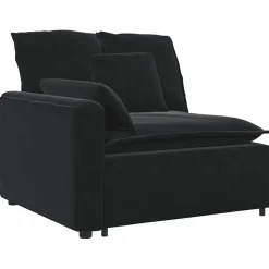 vidaXL Modulaire bank met voetenbank en kussens fluweel zwart