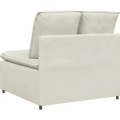 vidaXL Modulaire bank middenmodule met kussens 100 cm crèmekleurig