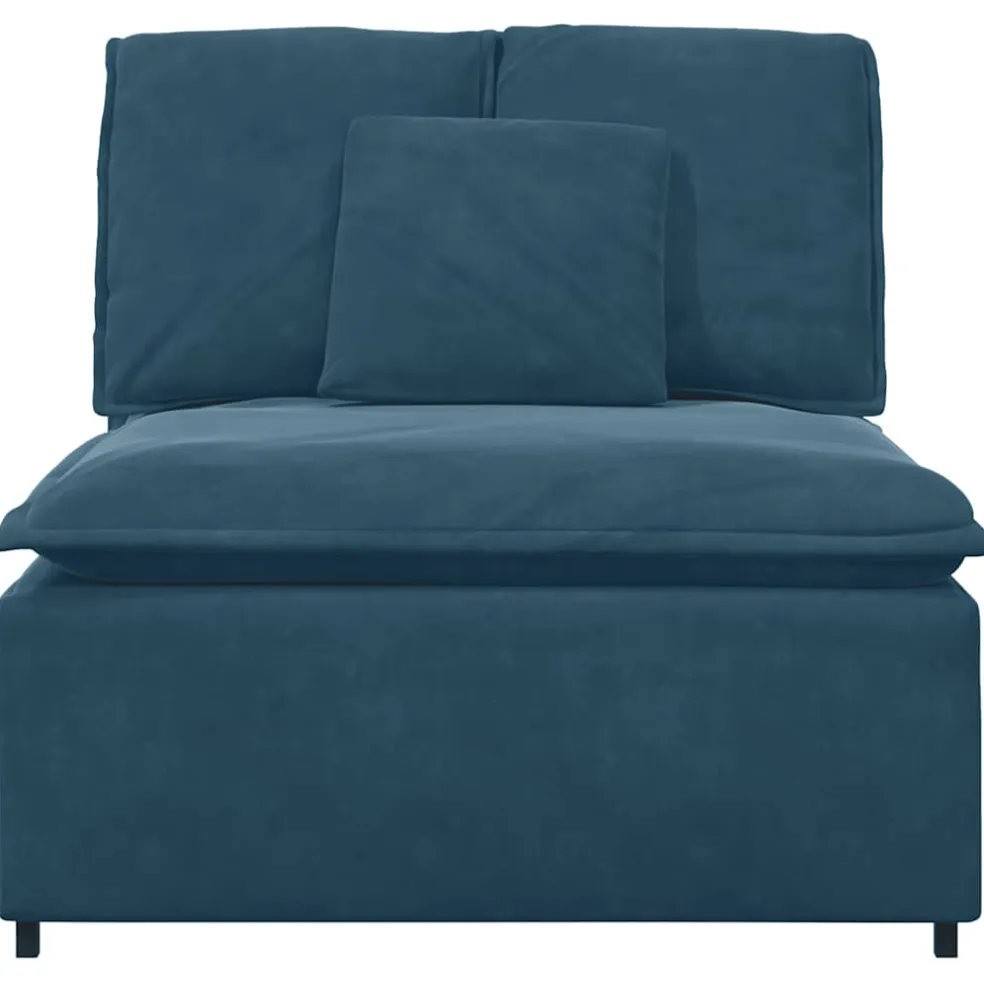 vidaXL Modulaire bank middenmodule met kussens 100 cm blauw