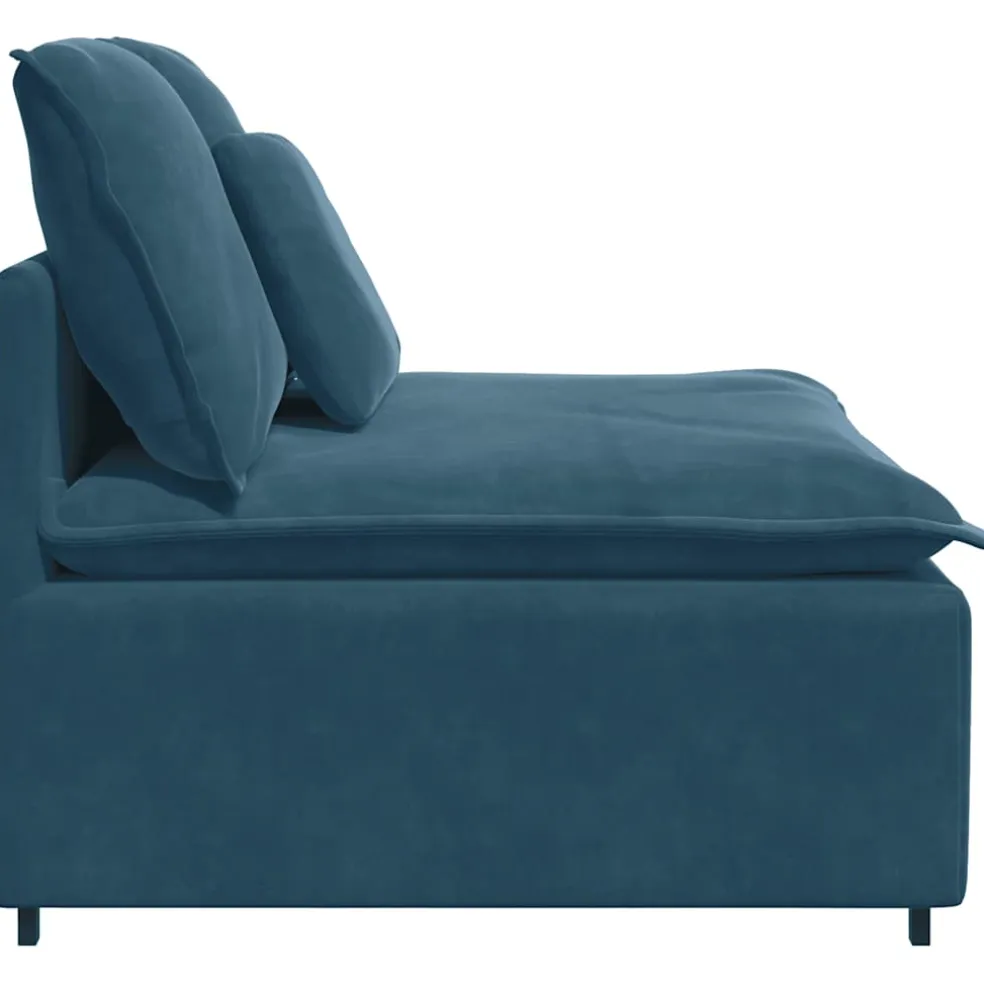 vidaXL Modulaire bank middenmodule met kussens 100 cm blauw