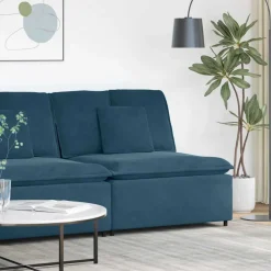 vidaXL Modulaire bank middenmodule met kussens 100 cm blauw