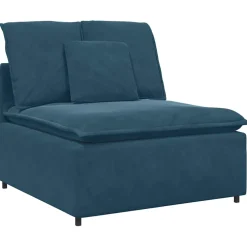 vidaXL Modulaire bank middenmodule met kussens 100 cm blauw