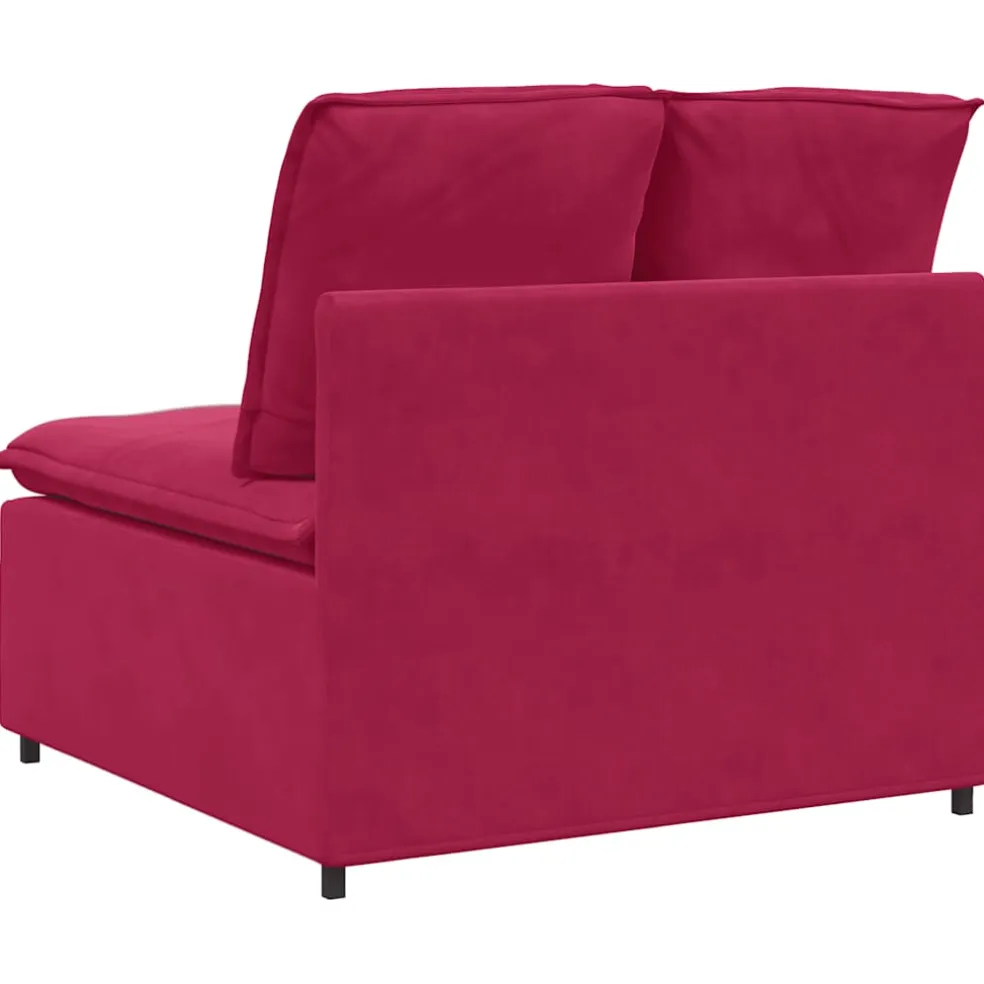 vidaXL Modulaire bank middenmodule met kussens 100 cm wijnrood