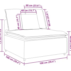 vidaXL Modulaire bank middenmodule met kussens 100 cm donkergrijs