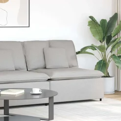 vidaXL Modulaire bank middenmodule met kussens 100 cm wolk grijs