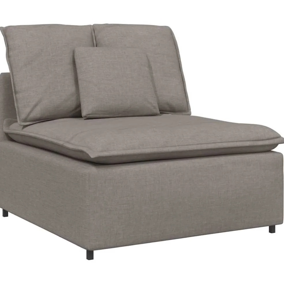 vidaXL Modulaire bank middenmodule met kussens 100 cm taupe