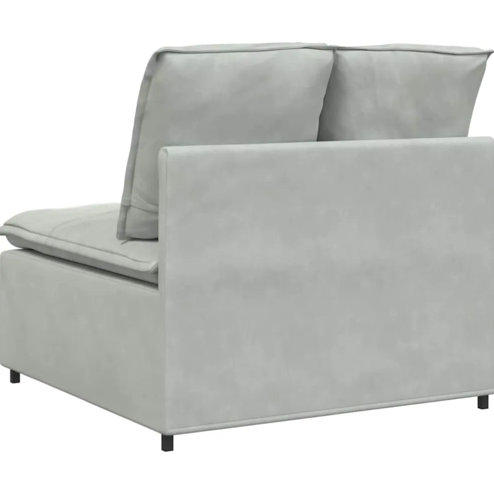 vidaXL Modulaire bank middenmodule met kussens 100 cm lichtgrijs