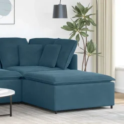 vidaXL Modulaire bank voetenbank module blauw 100x100x48 cm