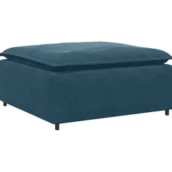 vidaXL Modulaire bank voetenbank module blauw 100x100x48 cm