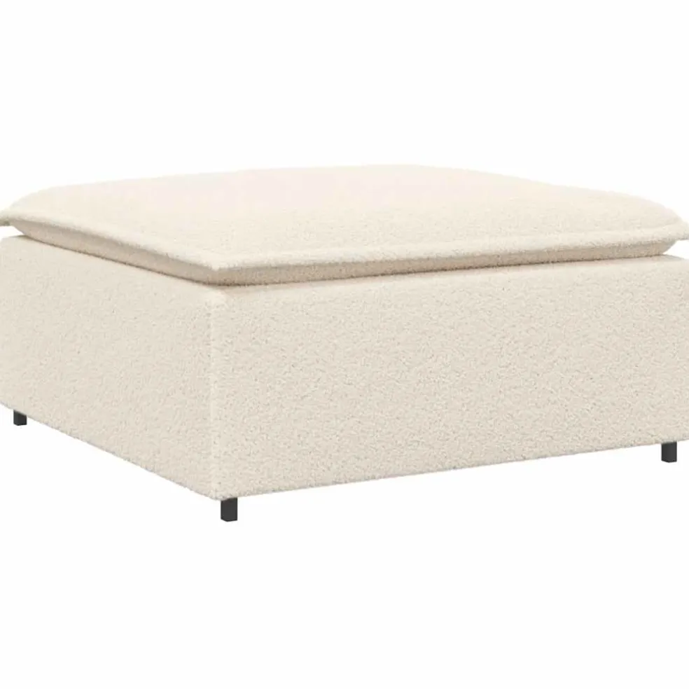 vidaXL Modulaire bank voetenbank module crème 100x100x48 cm