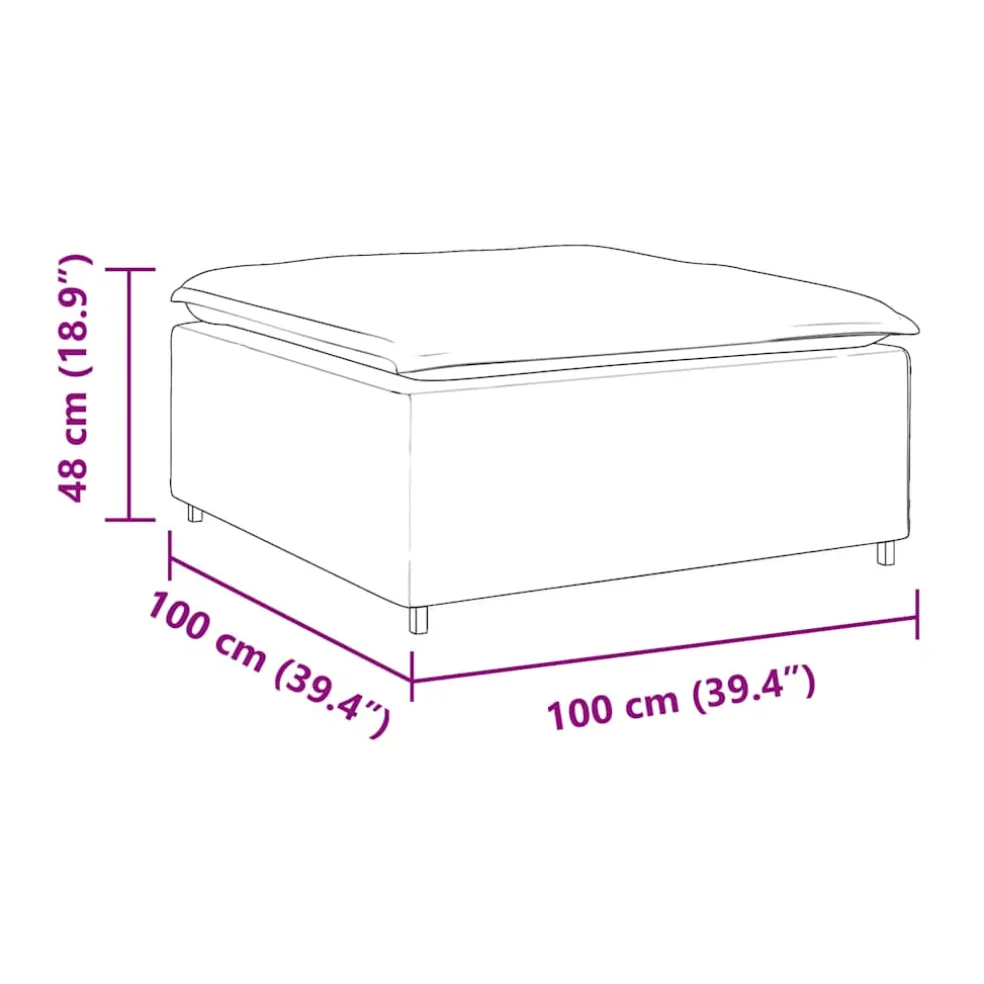 vidaXL Modulaire bank voetenbank module beige 100x100x48 cm