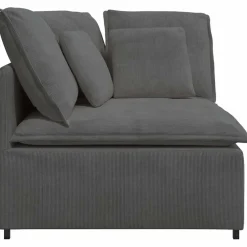 vidaXL Modulaire hoekbank met kussens 100 cm donkergrijs