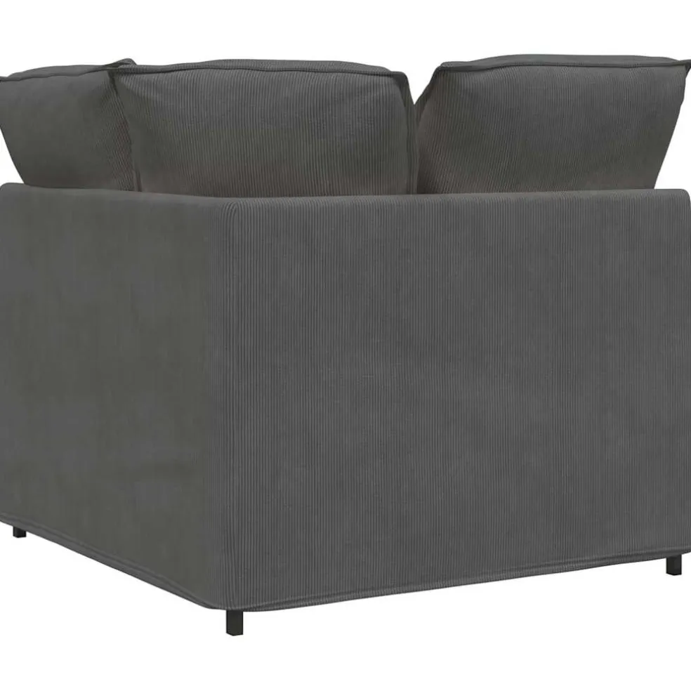 vidaXL Modulaire hoekbank met kussens 100 cm donkergrijs