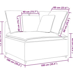 vidaXL Modulaire hoekmodule bank met kussens 100 cm spijkerblauw