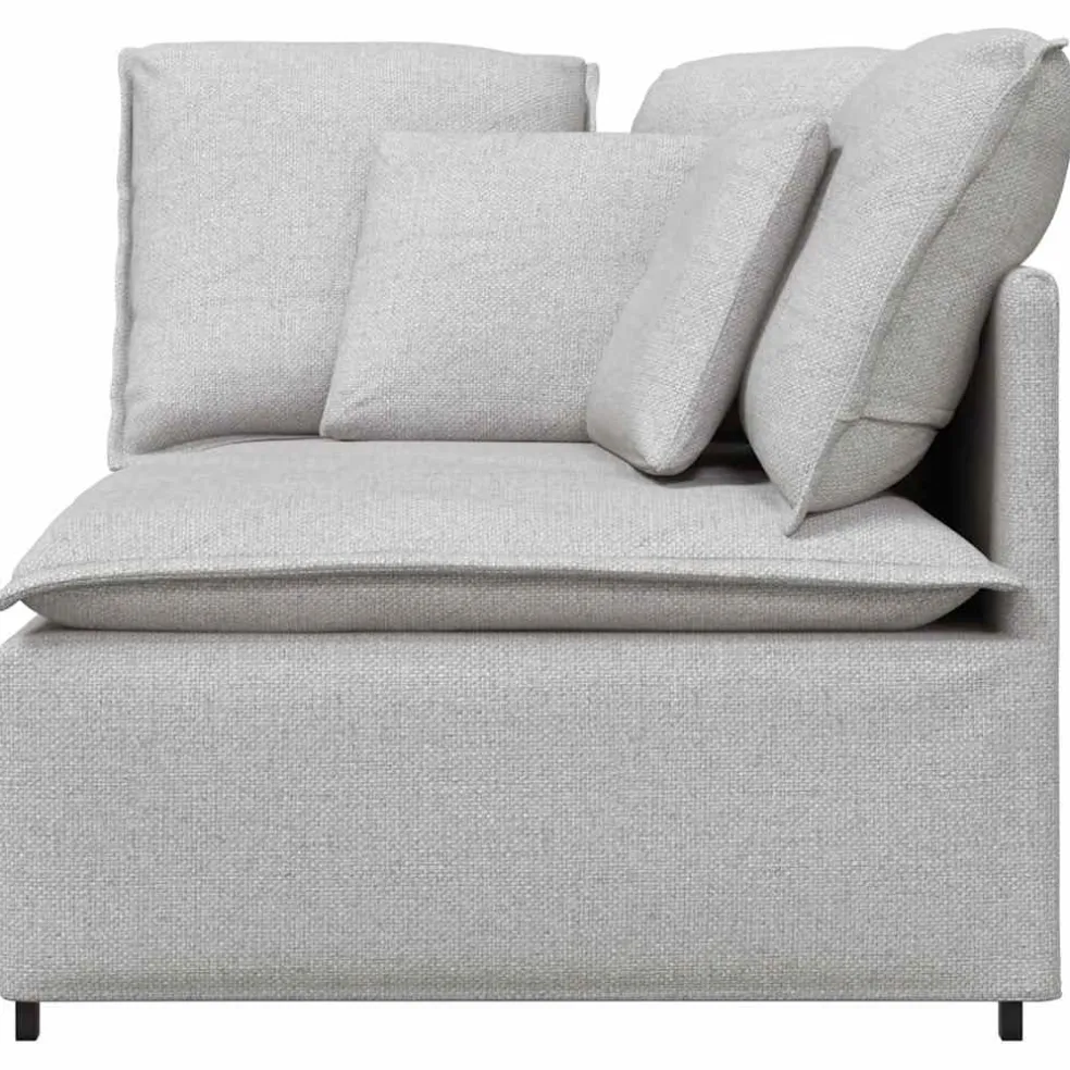 vidaXL Modulaire hoekmodule bank met kussens 100 cm wolk grijs
