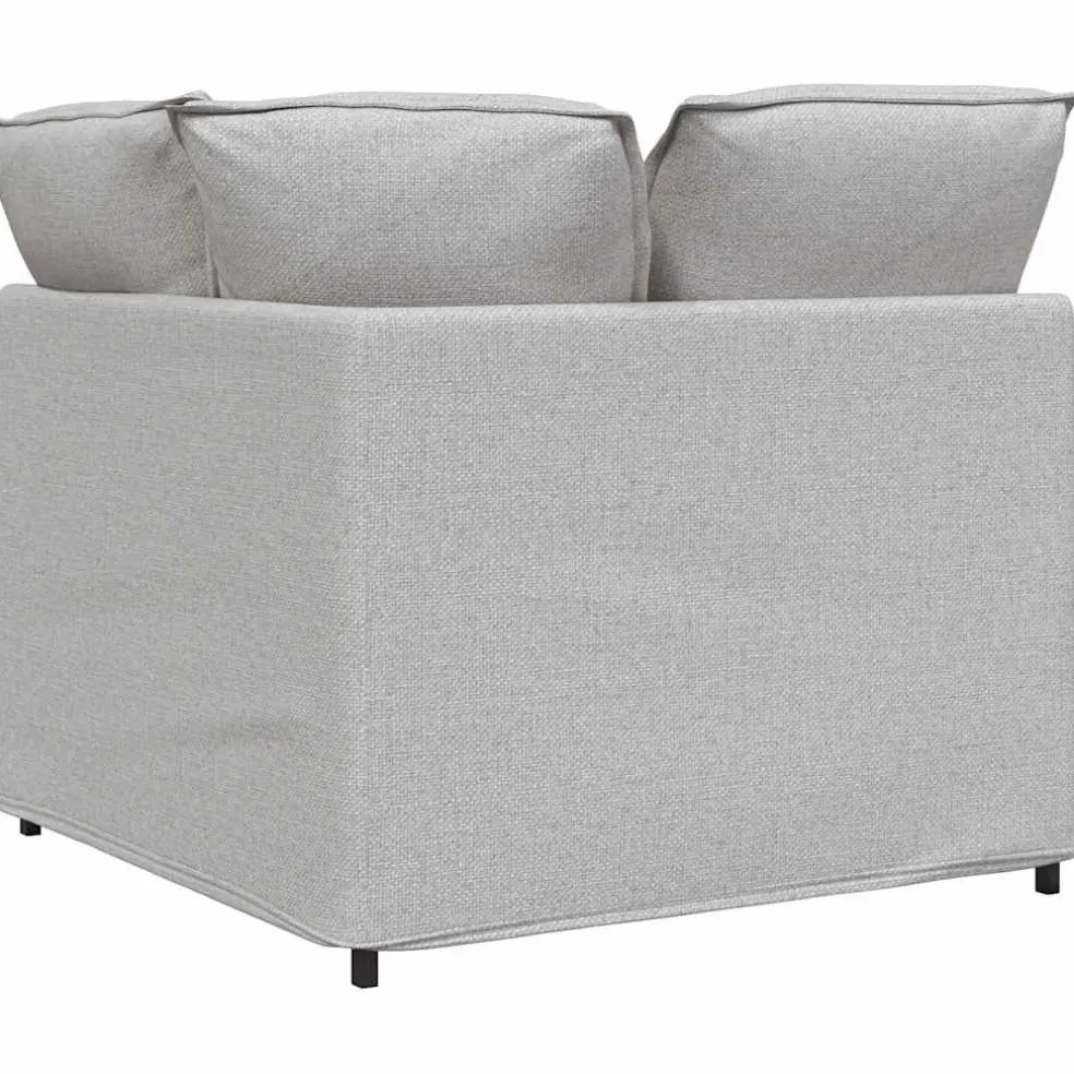 vidaXL Modulaire hoekmodule bank met kussens 100 cm wolk grijs