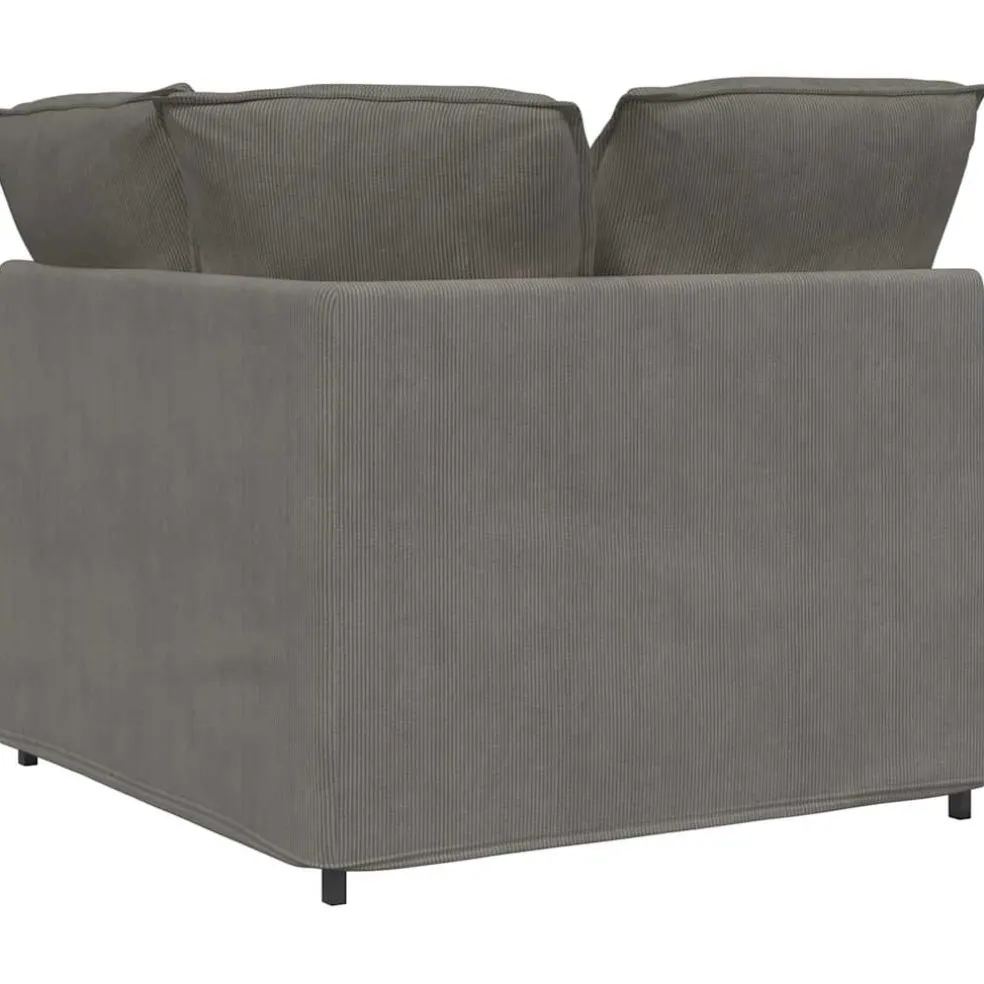 vidaXL Modulaire hoekmodule bank met kussens 100 cm lichtgrijs