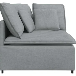 vidaXL Modulaire hoekmodule bank met kussens 100 cm lichtgrijs