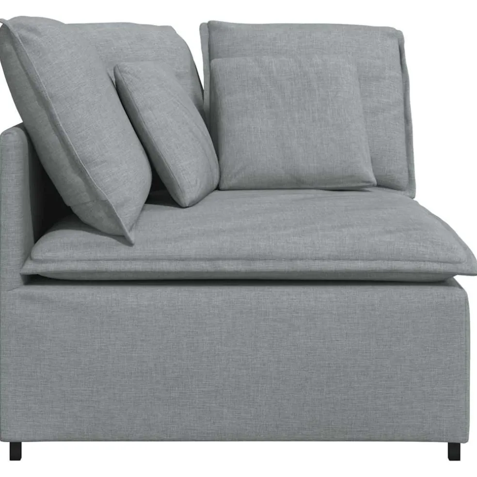 vidaXL Modulaire hoekmodule bank met kussens 100 cm lichtgrijs