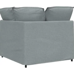 vidaXL Modulaire hoekmodule bank met kussens 100 cm lichtgrijs
