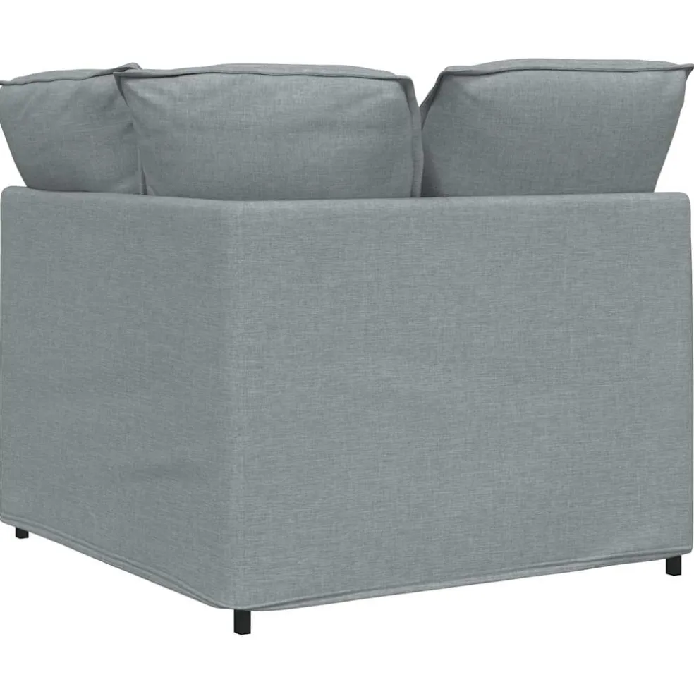 vidaXL Modulaire hoekmodule bank met kussens 100 cm lichtgrijs
