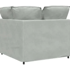 vidaXL Modulaire hoekmodule bank met kussens 100 cm lichtgrijs