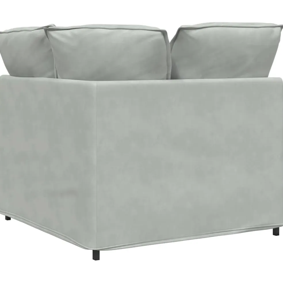vidaXL Modulaire hoekmodule bank met kussens 100 cm lichtgrijs