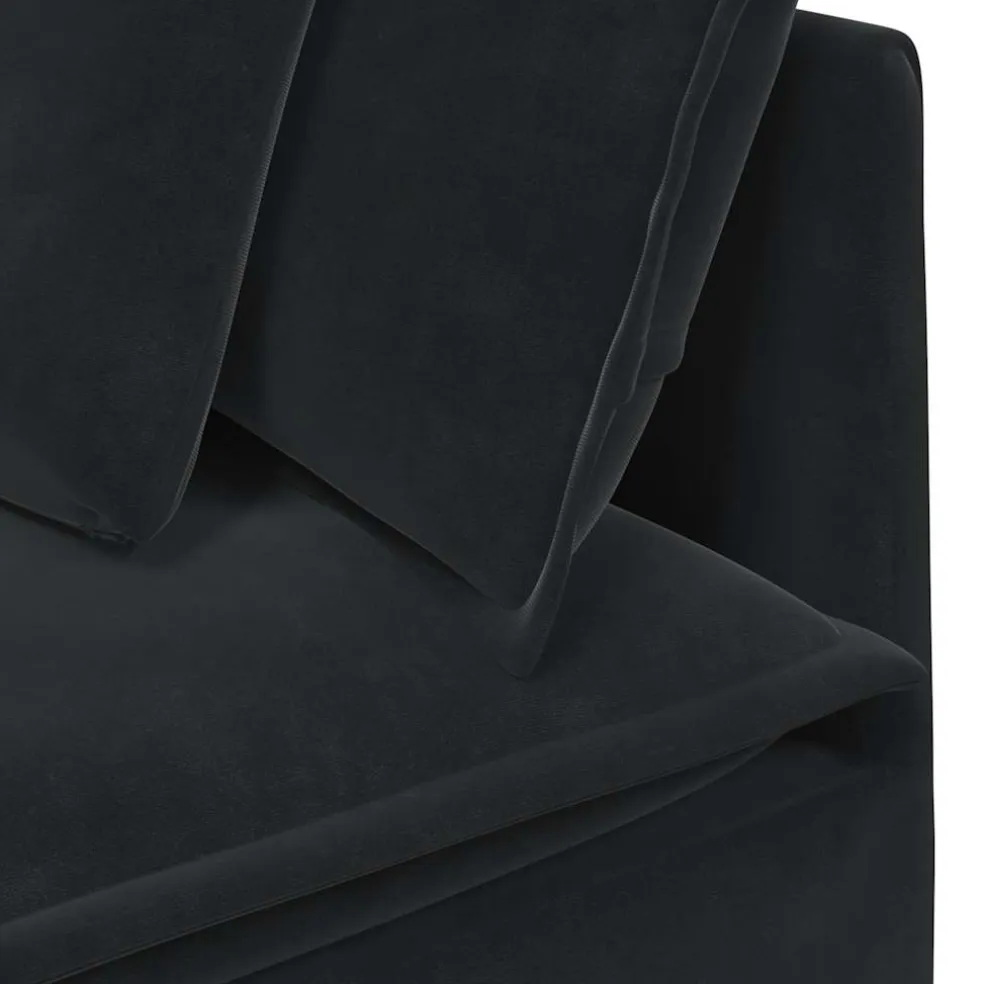 vidaXL Modulaire hoekmodule bank met kussens 100 cm zwart