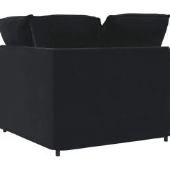 vidaXL Modulaire hoekmodule bank met kussens 100 cm zwart