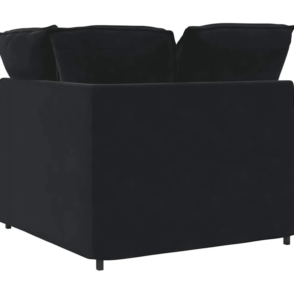vidaXL Modulaire hoekmodule bank met kussens 100 cm zwart