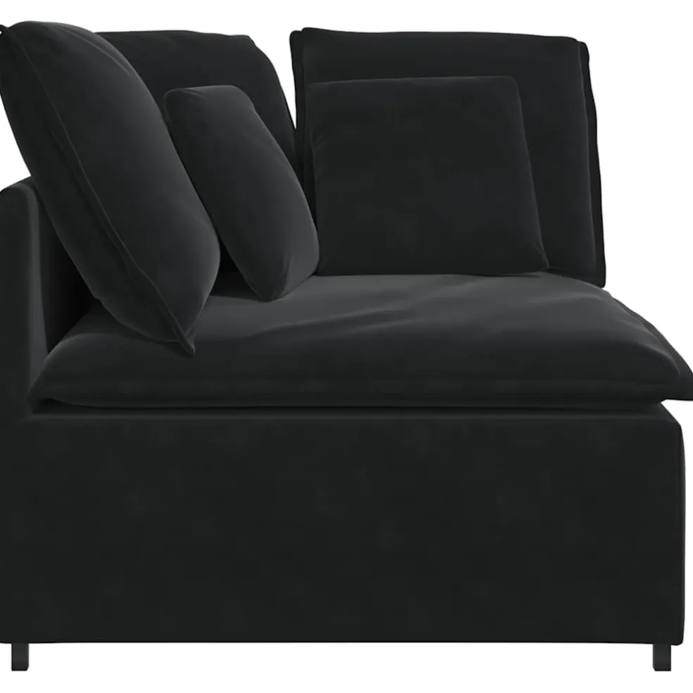 vidaXL Modulaire hoekmodule bank met kussens 100 cm zwart