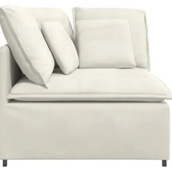 vidaXL Modulaire hoekmodule bank met kussens 100 cm crèmekleurig